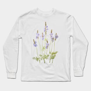 purple fernleaf lavender watercolor Long Sleeve T-Shirt